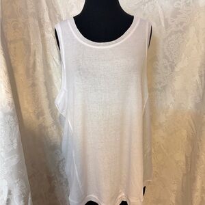 Mono B Classic White Ribbed Tank Top